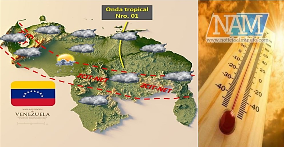 ¡EL CLIMA HOY! Transita la onda tropical 01 por las costas venezolanas || Mayormente Nublado || Lluvias fuertes || #28MAY