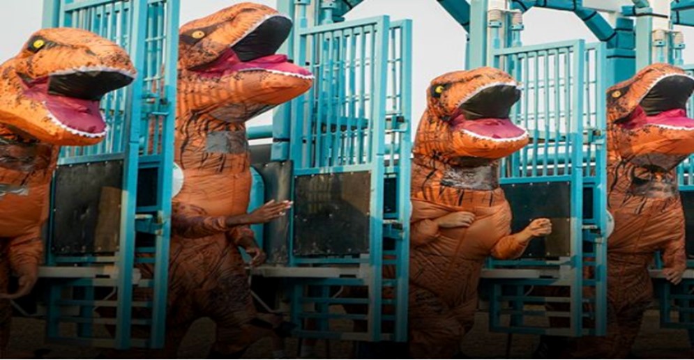 ¡FUE TODO UN DESAFÍO! Carrera de ‘Tiranosaurios’ en Japón se volvió viral (+Video)