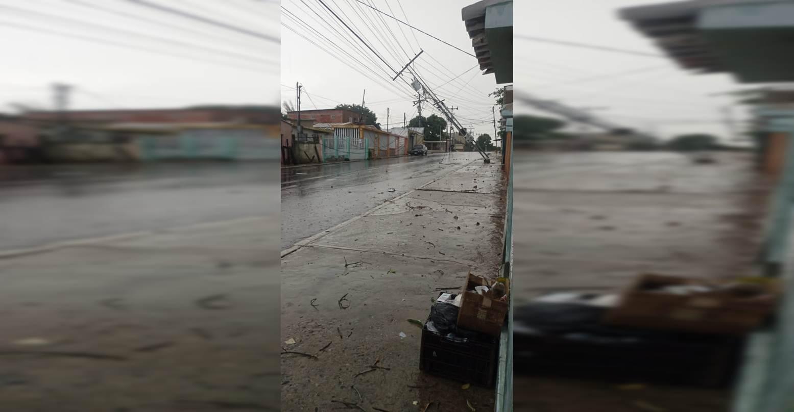 ¡VIDRIERAS DE TIENDAS TRAKI EN LOS HATICOS TAMBIÉN ESTALLARON! Vientos huracanados dejan a varias familias sin electricidad en el barrio el progreso de la parroquia Cristo de Aranza