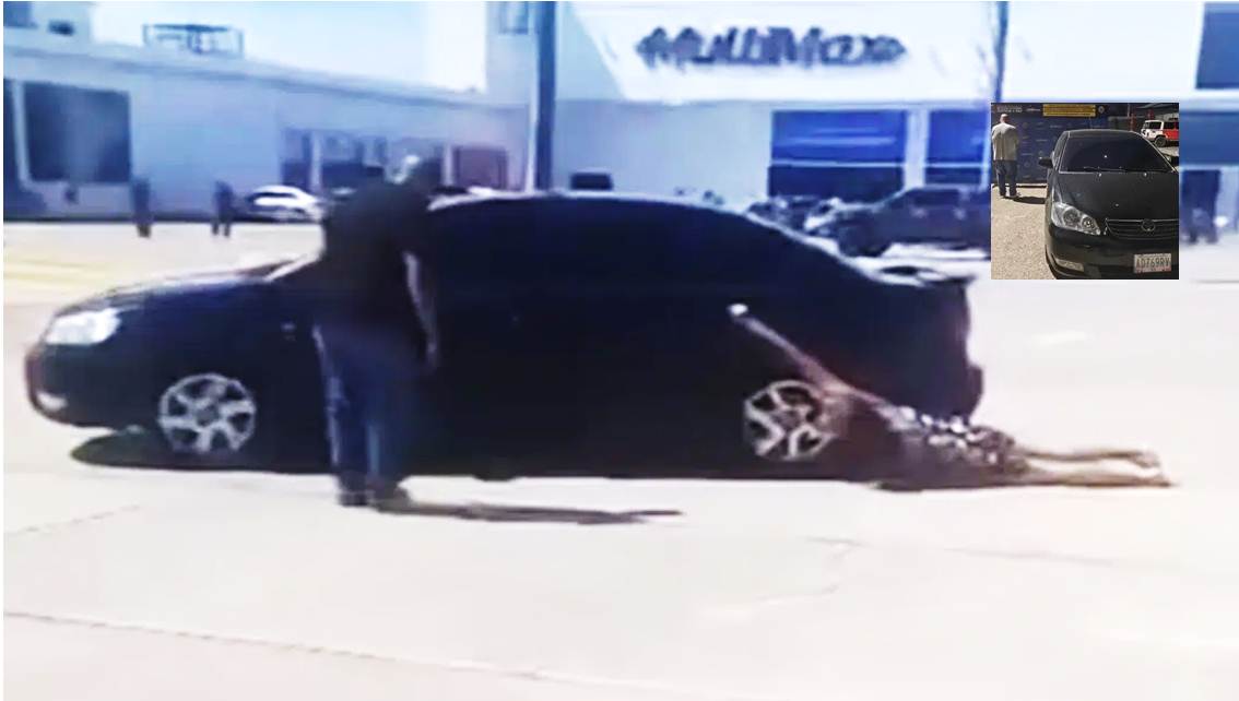 ¡DENIGRANTE E INACEPTABLE! Arrastra a su esposa con el auto en plena vía pública || La policía le pone las esposas || Video