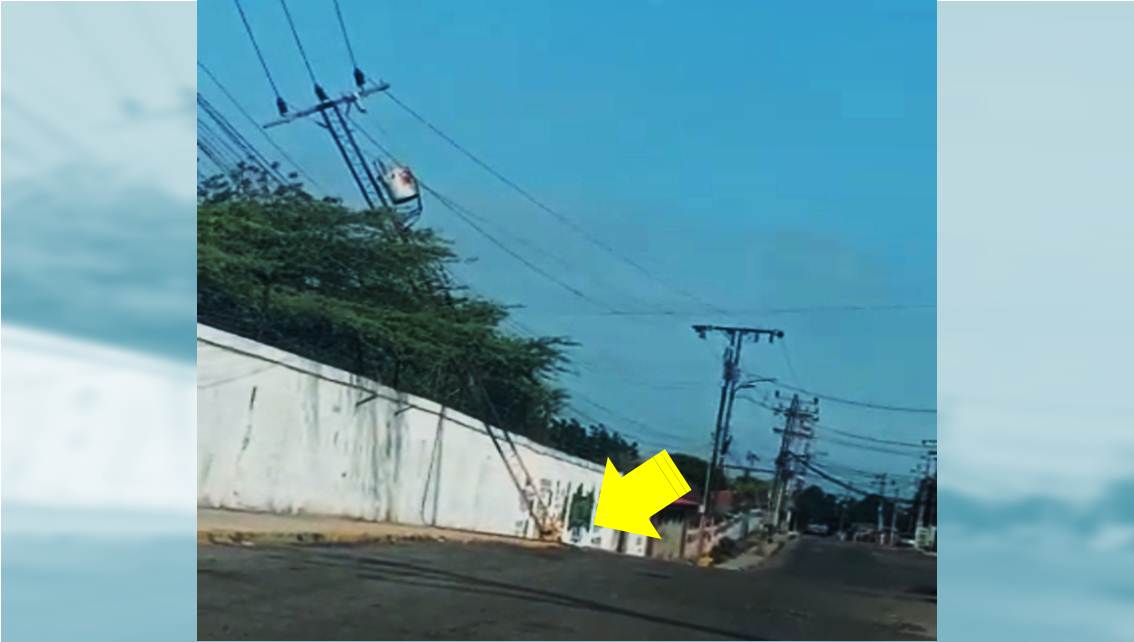¡A PUNTO DE CAERSE UN POSTE DE ELECTRICIDAD! Vecinos de Haticos por Arriba, cerca de la E/S Texaco, alertan a las autoridades || Video