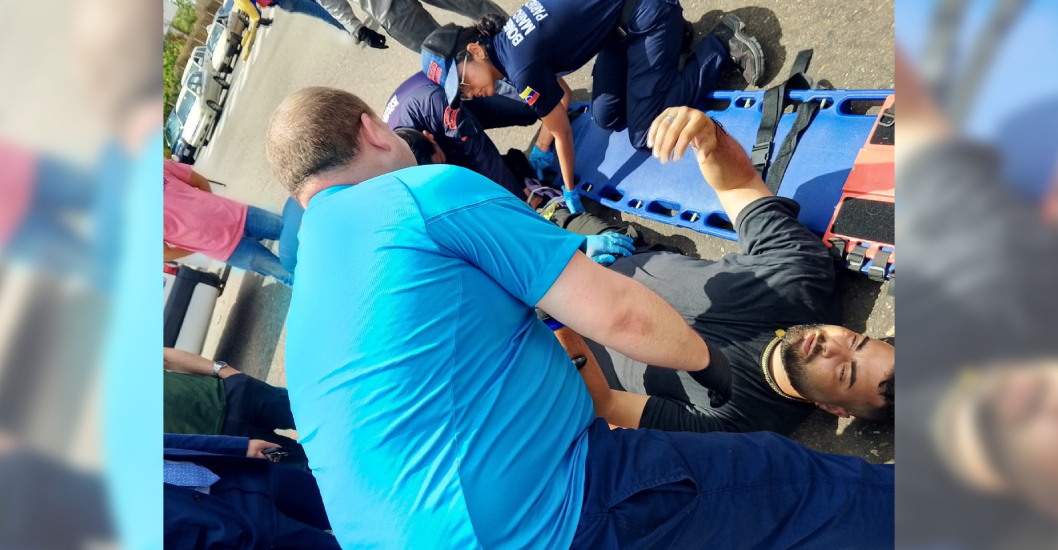 ¡ATENCIÓN INMEDIATA! Accidente en predios del Cuartel Libertador deja un herido con triple factura en la pierna