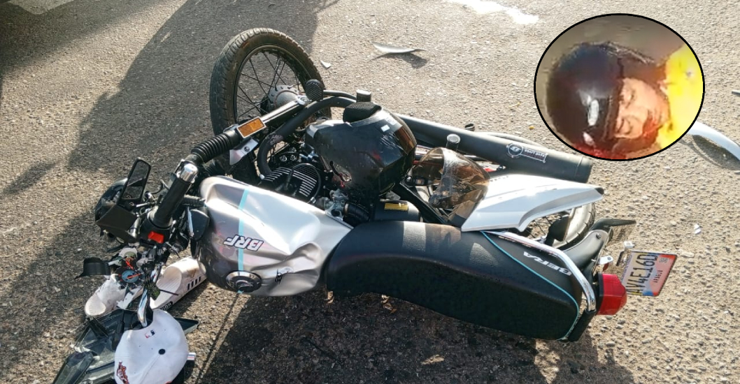 ¡EN LA VÍA A PERIJÁ! Motorizado resulta lesionado en choque donde se fuga el otro involucrado