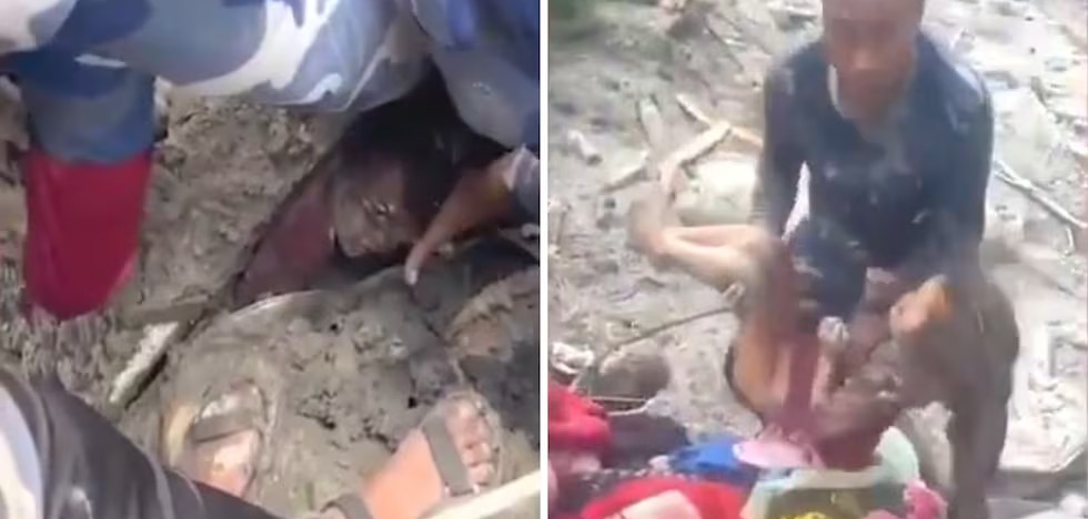 ¡TRAS 60 HORAS ATRAPADA! Rescatan a una niña que se encontraba bajo los restos arrastrados por la riada en Nepal