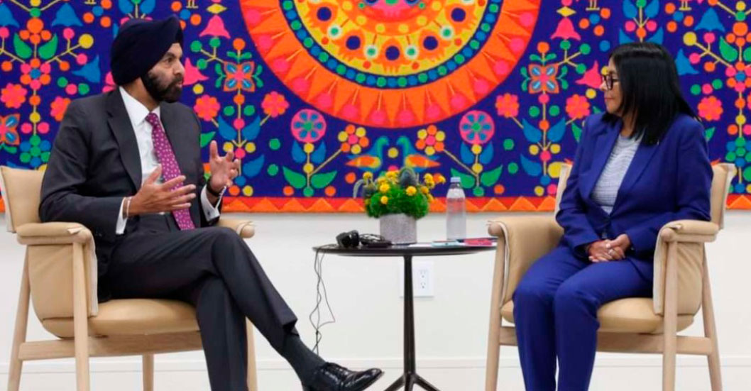 ¡AVANCE EN LA AGENDA INTERNACIONAL! Delcy Rodríguez se reúne en Nueva York con el presidente del Banco Mundial