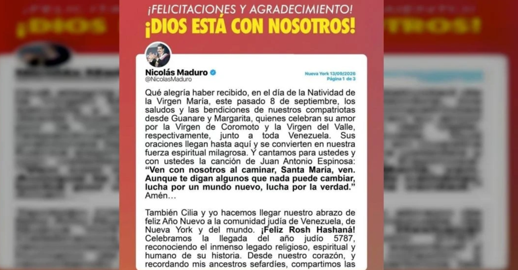 ¡»DIOS ESTÁ CON NOSOTROS»! Nicolás Maduro agradece oraciones y bendiciones del pueblo venezolano