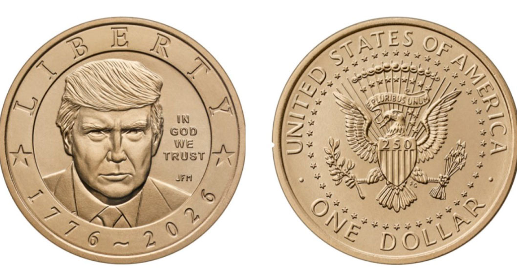 ¡UNA PIEZA ESPECIAL! Casa de Moneda de EE. UU. lanza moneda de un dólar con el rostro de Donald Trump