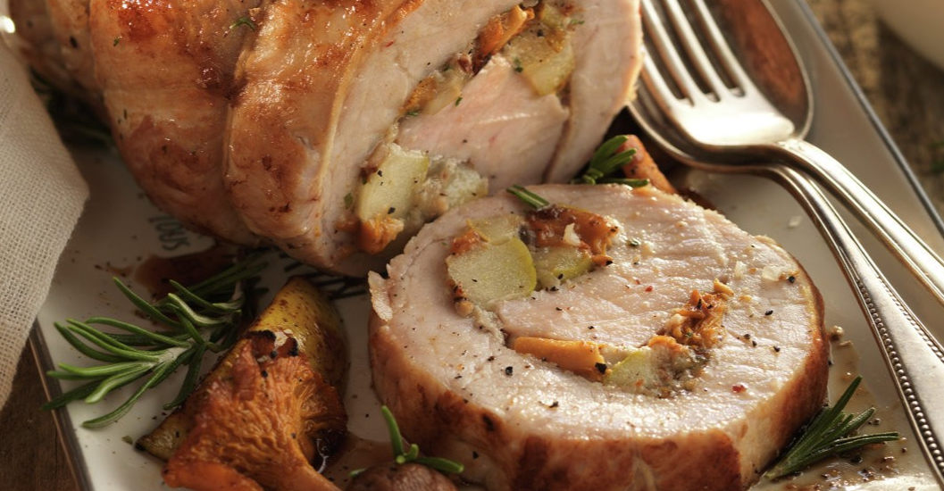 ¡COCINA AL MINUTO! Lomo de cerdo relleno de manzana y setas