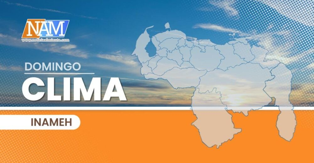 ¡EL CLIMA HOY! El Inameh estima chubascos con descargas eléctricas en cinco estados del país para este domingo