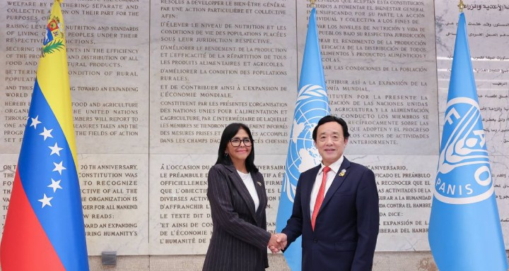 ¡LA VOZ DE VENEZUELA! Presidenta (E) Rodríguez llega a la sede de la FAO para incorporarse al Foro Mundial de la Alimentación 2026