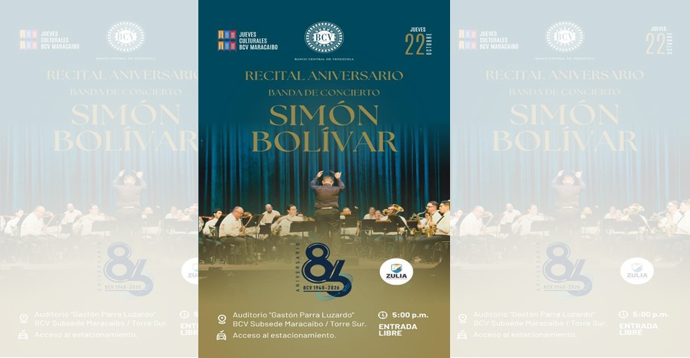 ¡GALA CULTURAL EN EL BCV! Celebran el 86 Aniversario del Banco Central de Venezuela con recital de la Banda de Conciertos «Simón Bolívar» en Maracaibo