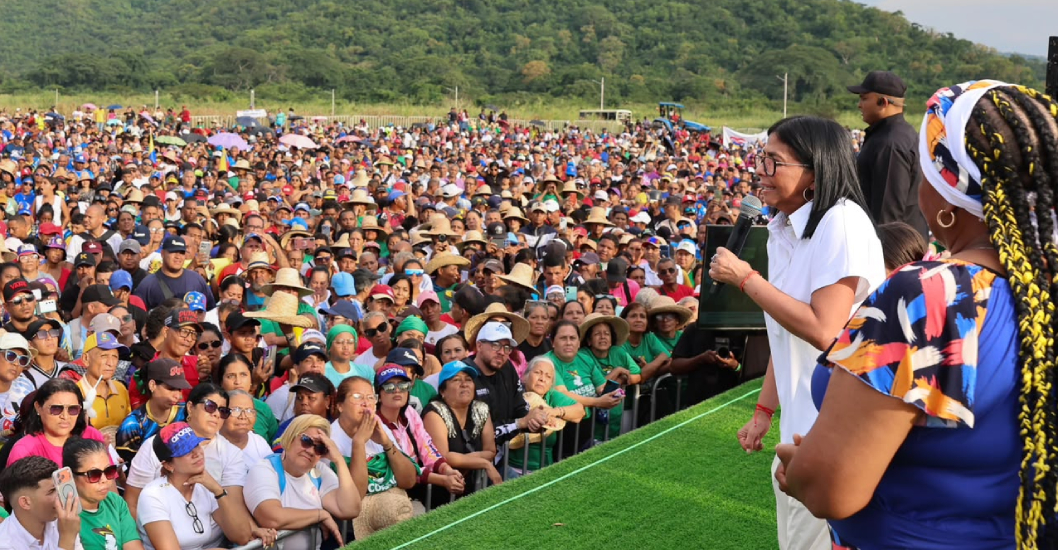 ¡DESDE EL ESTADO ARAGUA! Delcy Rodríguez llama a la convivencia democrática y pide a sectores radicales abandonar la violencia