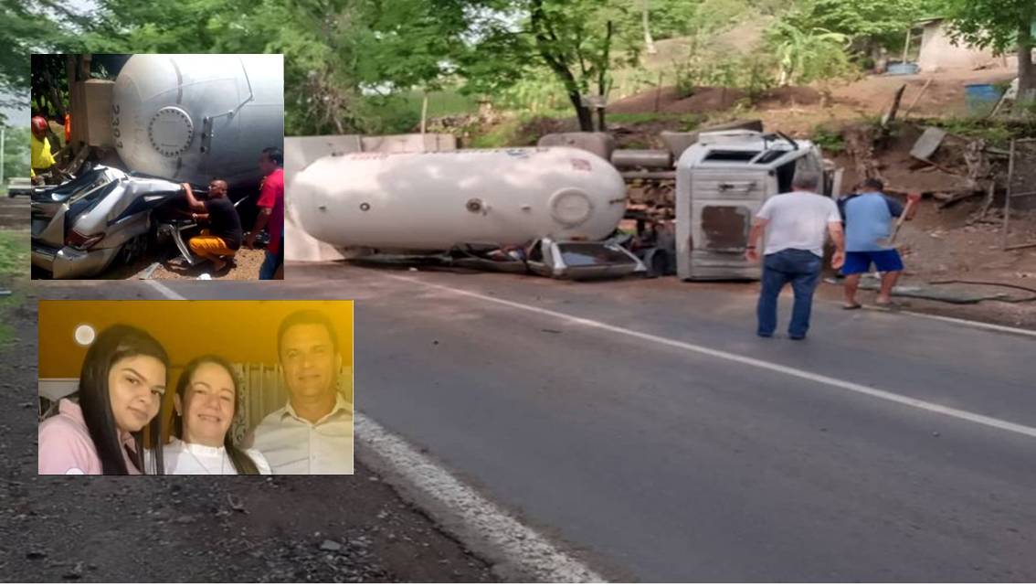 ¡TRES MUERTOS EN TRAGEIDA VIAL! Cisterna de gas se vuelca y aplasta a un auto matando a sus ocupantes