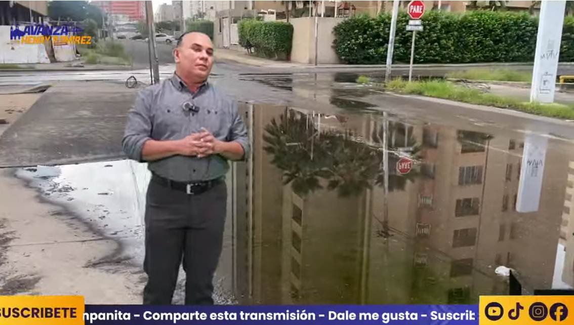 ¡UNA ‘PLAYA’ SOBRE UNA VÍA RECIÉN ASFALTADA! Henry Ramírez denuncia en ‘Avanza’ tremendo bote de agua potable en la 72 con 21 || ¡ENTES PRESTATARIOS!