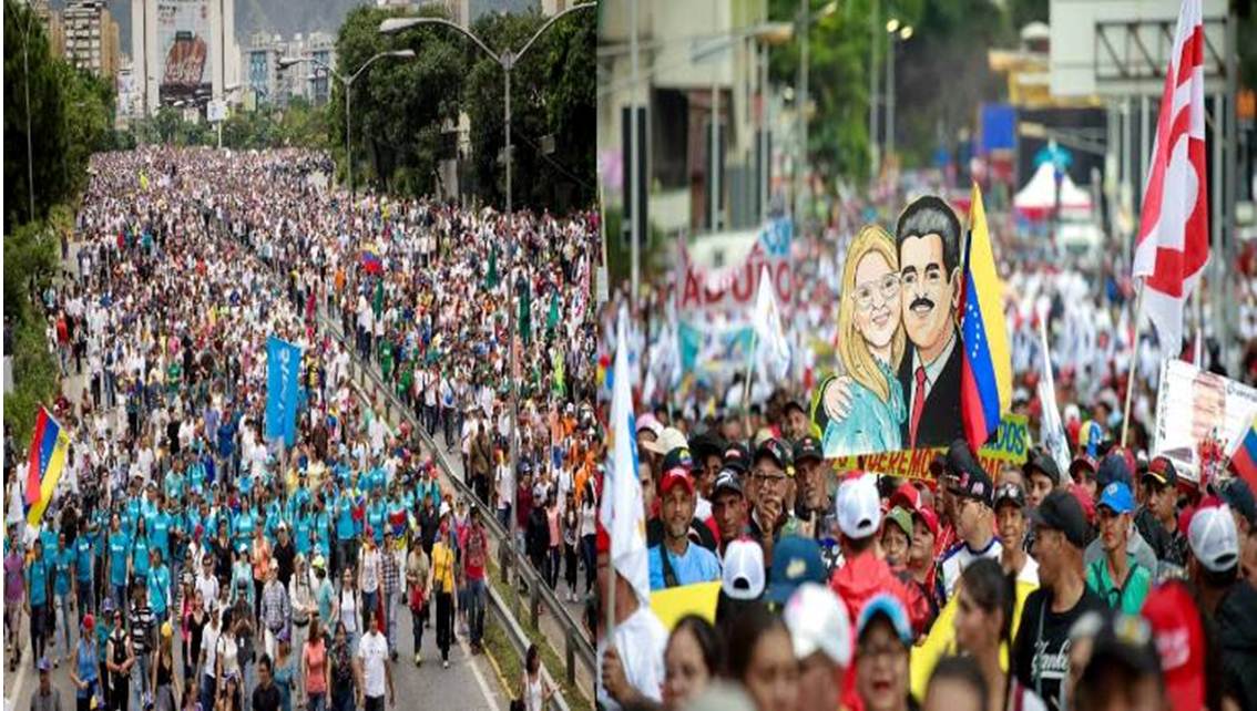¡DOS GRANDES MOVILIZACIONES DE CALLE EN CARACAS! Oposición y oficialismo marchan en paralelo || Detalles