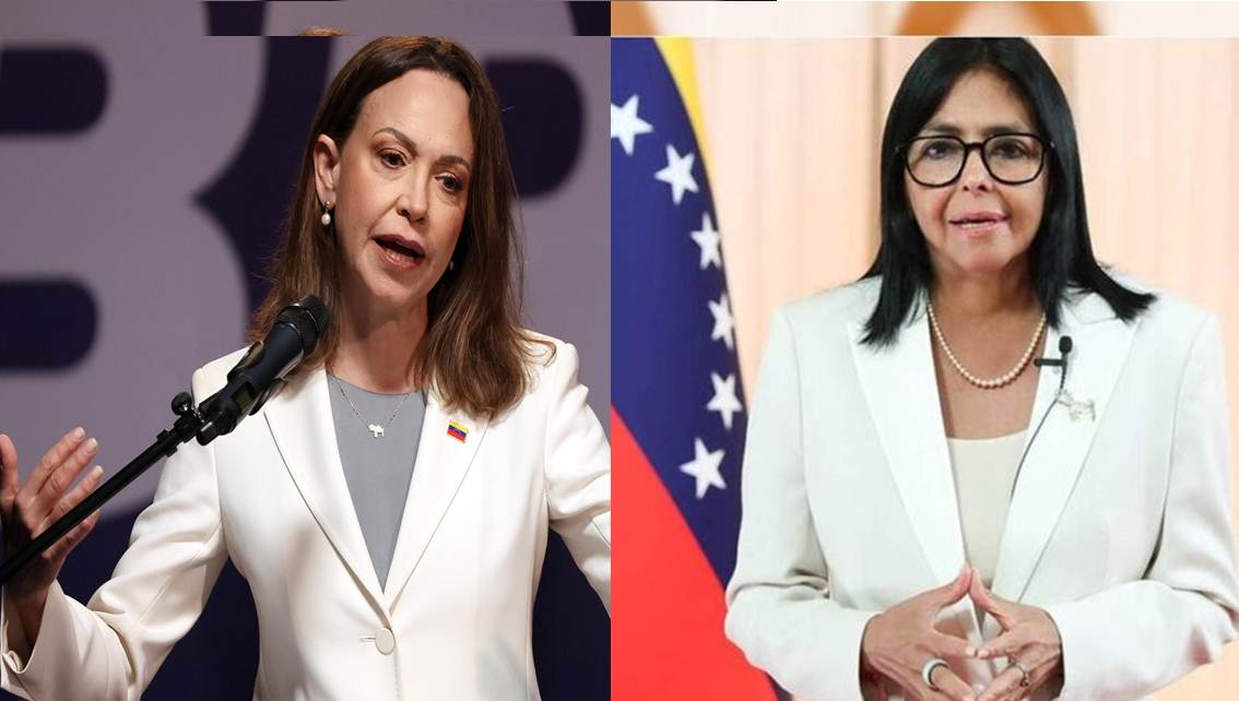 ¡VESTIDAS IGUALES Y CASI EN PARALELO! Algunas claves y coincidencias en los discursos de Delcy Rodríguez y María Machado