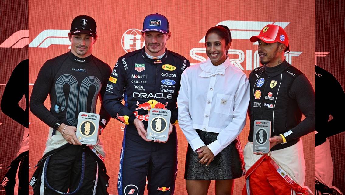 ¡PRUEBA PELIGROSA Y TEMERARIA! Max Verstappen se impone en una Carrera Esprint del GP de Singapur marcada por un clima hostil