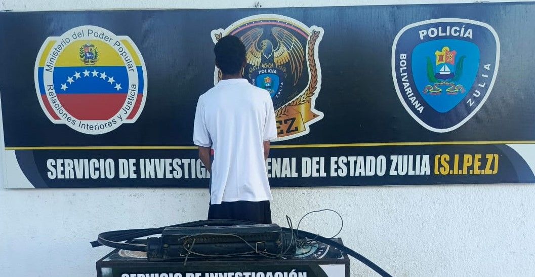 ¡TRÁFICO ILÍCITO DE MATERIAL ESTRATÉGICO! SIPEZ aprehendió a sujeto en San Francisco tras sustraer más de cinco metros de cableado de telecomunicaciones