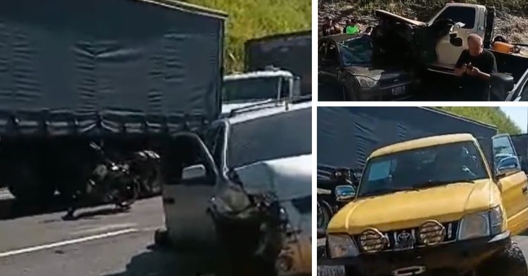 ¡FUERTE IMPACTO! Choque múltiple deja varios lesionados en la Autopista Regional del Centro sentido Maracay