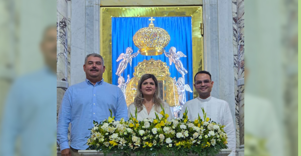 ¡ESTE VIERNES DEVELAN LOS MANTOS! Gobernador Luis Caldera y presbítero Nedward Andrade coordinan despliegue para las fiestas patronales de La Chinita